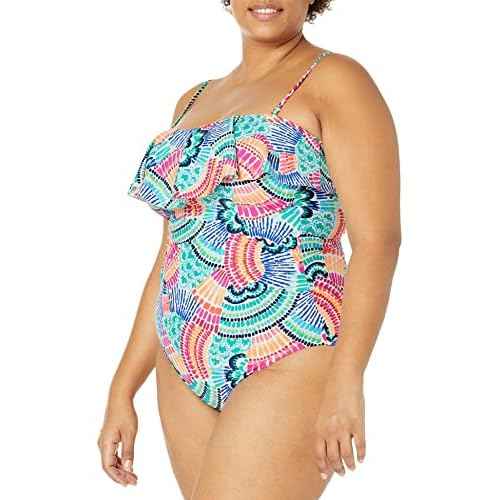 La Blanca Women's Standard Ruffle Bandeau One Piece Swimsuit