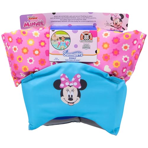 SwimWays Disney Minnie Swim Trainer, US Coast Guard Approved Life Vest Kids Swim Vest, Arm Floaties & Life Jackets for Kid...