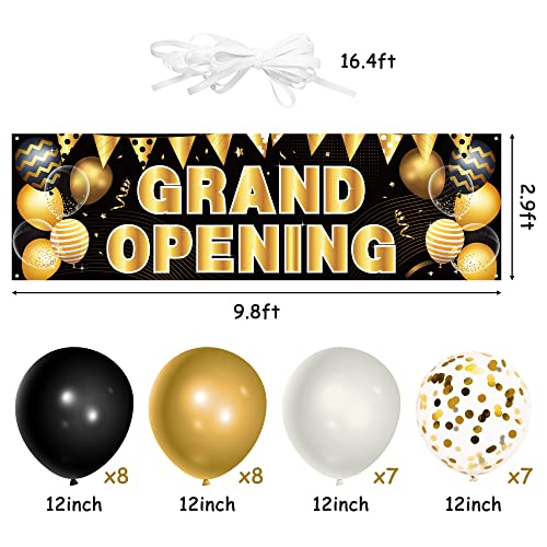 FeelWarm 31Pcs Grand Opening Party Decorations Kit Grand Opening Banner with 12Inches Latex Balloons New Store Opening Sig...