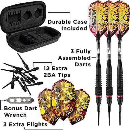 Viper Jaguar 80% Tungsten Soft Tip Darts with Storage/Travel Case, 18 Grams