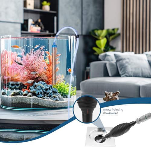 DXOVEEN Fish Tank Vacuum Gravel Cleaner Gravel Vacuum for Aquarium，Siphon Aquarium Water Changer for Fish Tank with Four F...