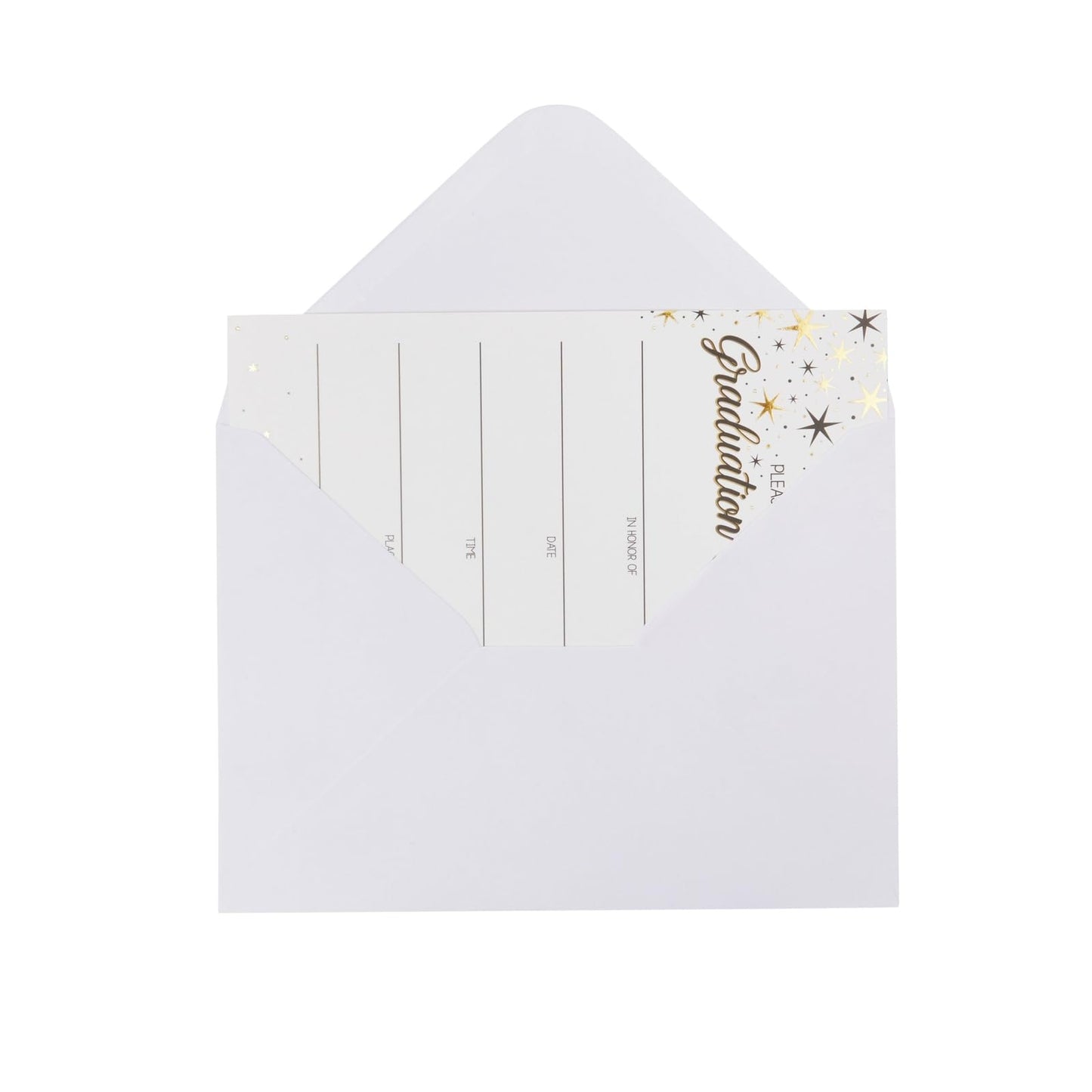 Best Nest Wellness 60 Pack 5x7 Graduation Party Invitations with Envelopes, Blank Grad Ceremony Invites Cards for Class Celebration Supplies, White - Graduation Card - Invitation with Envelope