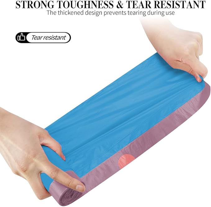 3Rolls Drawstring Small Trash Bags,4 Gallon Thicken Drawstring Small Garbage Bags for Kitchen,Bathroom,Bedroom,Home,Office Trash Cans，60 Counts (Blue)