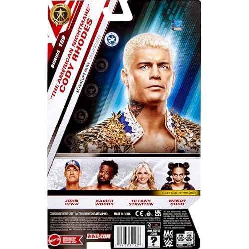 Mattel WWE Cody Rhodes Action Figure, Main Event Series #159, 6-inch Collectible Superstar with 14 Articulation Points & Life-Like Look