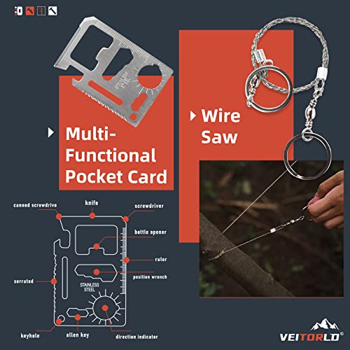 VEITORLD Gifts for Him Men Husband Dad Valentines Day - Survival Gear and Equipment 12 in 1, Survival Kits - Cool Fishing ...