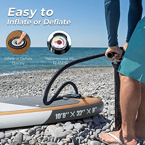 Inflatable Paddle Board 10'6"/11' ISUP for Adults with Free Premium SUP Accessories & Backpack, Non-Slip Deck. Bonus Water...