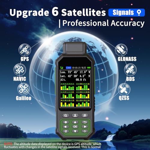 ZL190PLUS Land Surveying Equipment, Handheld GPS for Surveying with 3.2 Inch Color Screen, Multi-GNSS Support, 7 Measuring...