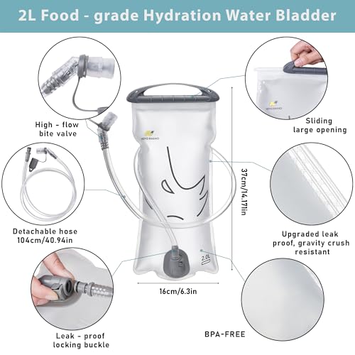 N NEVO RHINO Hydration Bladder 2L-3L,Water Reservoir for Hiking Backpack Leak Proof Water Storage Bladder,BPA-Free Water P...