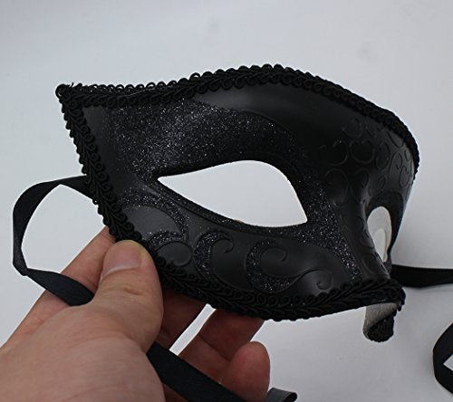 ZbFwmx Couple Masquerade Mask Set - Black Costume Masks for Women & Men - Cosplay & Party Masquerade Ball