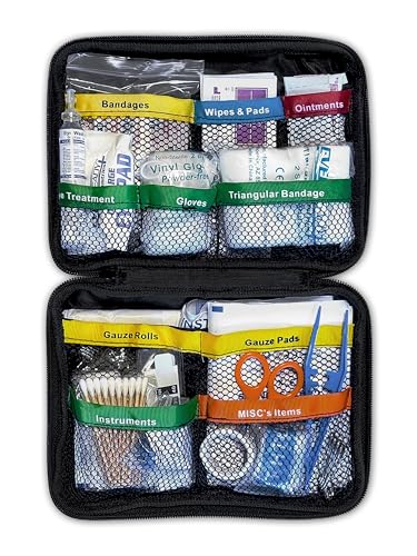 Rapid Care First Aid 160-Piece All-Purpose First Aid Kit for Home, Office & Car – Compact Color Coded Emergency Preparedne...