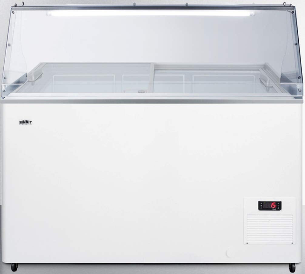 Summit Appliance Nova35Pdc 43 Wide Fully Assembled Commercial Dipping Cabinet With Digital Thermostat, Sneezeguard, Light, Manue
