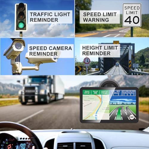 Car GPS Navigation 7 Inch Truck Navigator Latest Maps Touch Screen Vehicle GPS Commercial Trucker Voice Navigation Speedin...