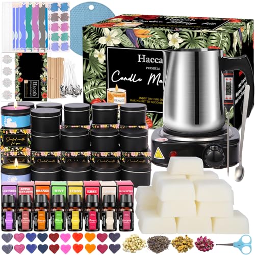 Complete Candle Making Kit With Wax Melter, Candle Making Supplies, DIY Arts&Crafts Kits Gift For Adults,Beginners,Includi...