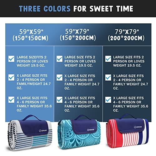 ZOMAKE Picnic Blanket Waterproof Sandproof Large Foldable Blankets,79"x79" Concert, Beach, Yard, Outdoor Grass Mat(Peacock...