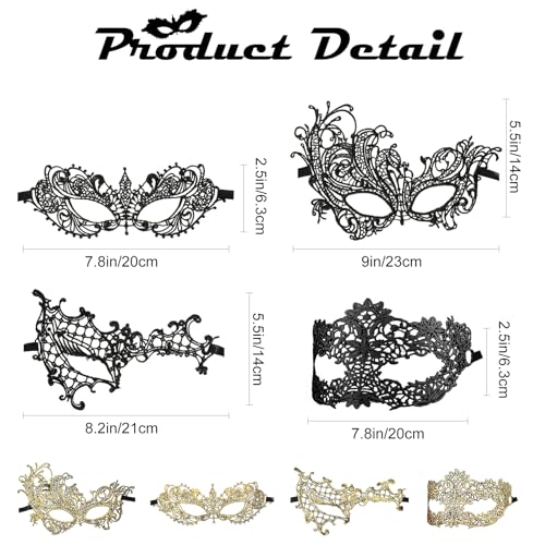 Quafochi Masquerade Mask for Women, Venetian Mask For Halloween Costume Prom Ball Party Wedding, Cosplay Carnival