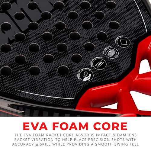 Franklin Sports Aurora, Endeavor + Glide Padel Rackets with Foam Core for Intermediate + Advanced Players - 365g Lightweight