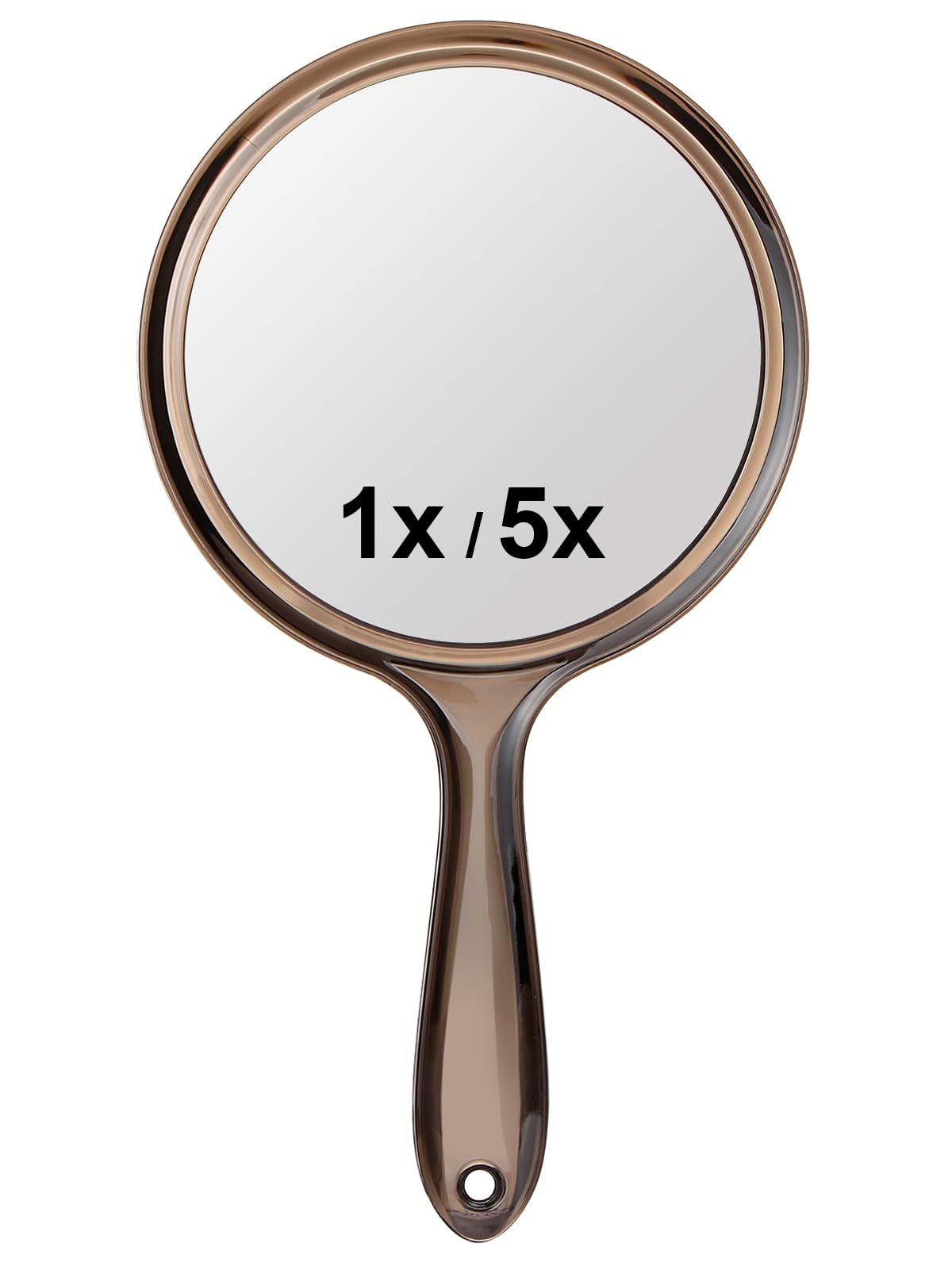 Macaki Handheld Mirror with Handle, 10.5 x 5.7 inches, Double-Sided 1X/5X Magnification Travel Makeup Mirror for Women,Black