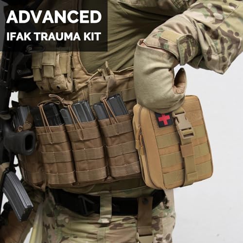 IFAK Trauma First Aid Kit Molle Pouches Emergency Survival Kit for Tactical Military Car Travel Hiking Camping with Vented...