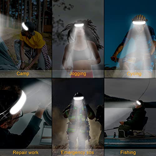 LED Headlamp Rechargeable, Super Bright 1500 Lumens 230° Wide Beam Headlamp, 3 Modes IPX6 Waterproof Lightweight Head Ligh...