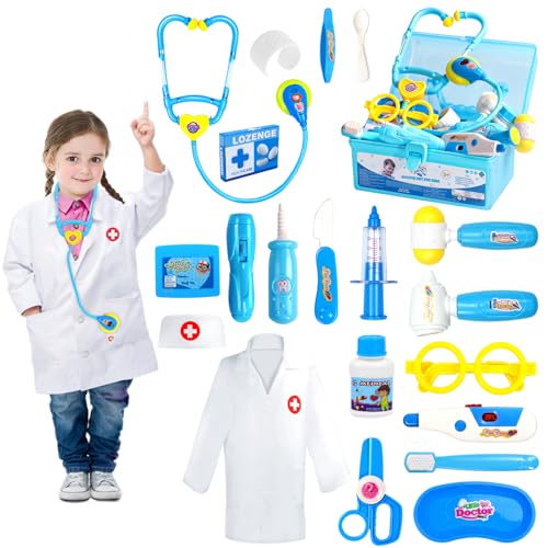 Doctor Kit for Toddlers 3-5 Year Old Kids Girls Boys Toys Pretend Play Dress Up Educational Dentist Doctor Set Costume Ste...