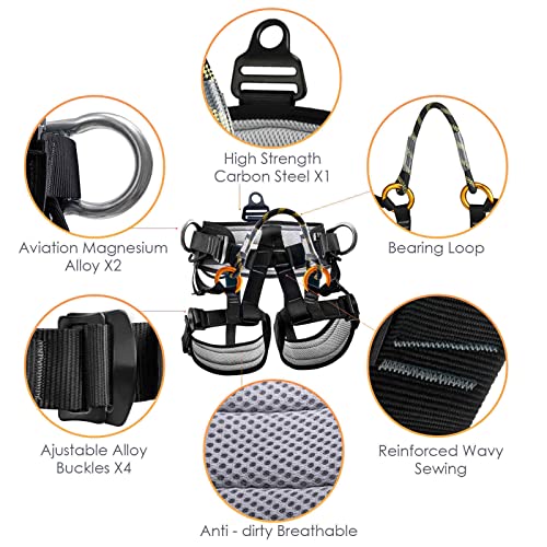 HandAcc Climbing belts, Thicken Professional Large Size Safety Seat Belts for Tree Climbing, Rescuing Work, Rappelling and...