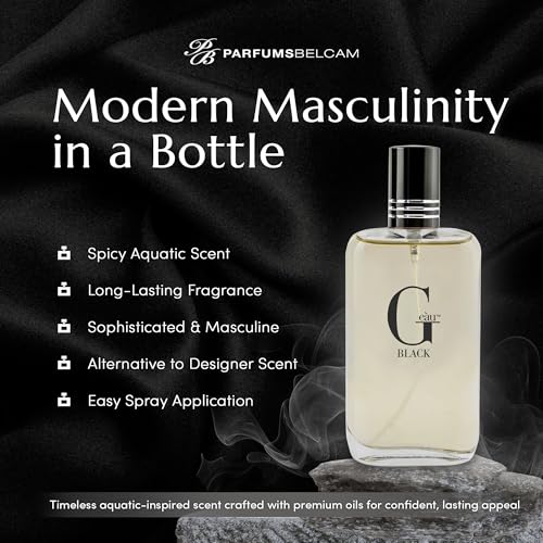 PB ParfumsBelcam G eàu Black Eau De Toilette Spray for Men – 100 mL Affordable, Long-Lasting Fresh Aquatic Fragrance & Spicy Aquatic Scent with Sandalwood & Patchouli for Day & Night Use