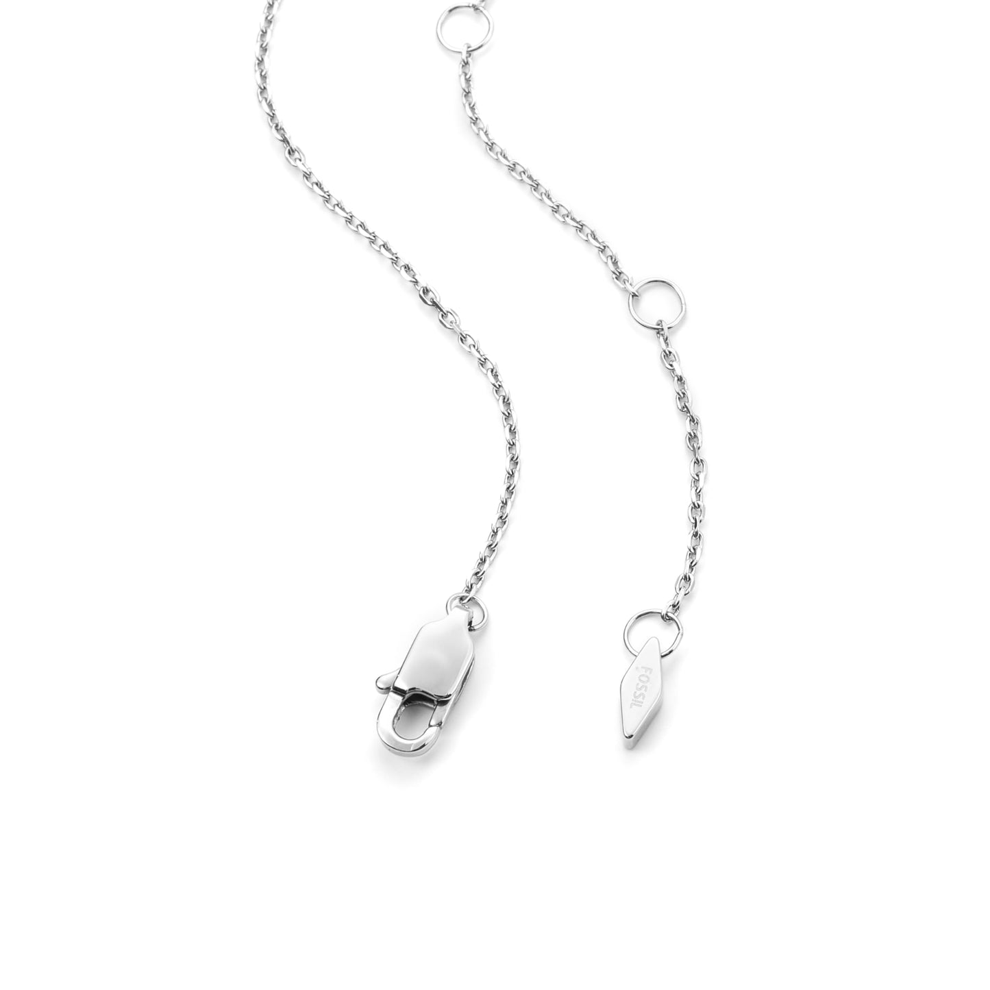 Fossil Women's Sadie Glitz Heart Stainless Steel Pendant Necklace, Color: Silver (Model: JF04674040)