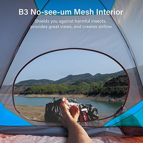 BISINNA 2/4 Person Camping Tent Lightweight Backpacking Tent Waterproof Windproof Two Doors Easy Setup Double Layer Outdoo...