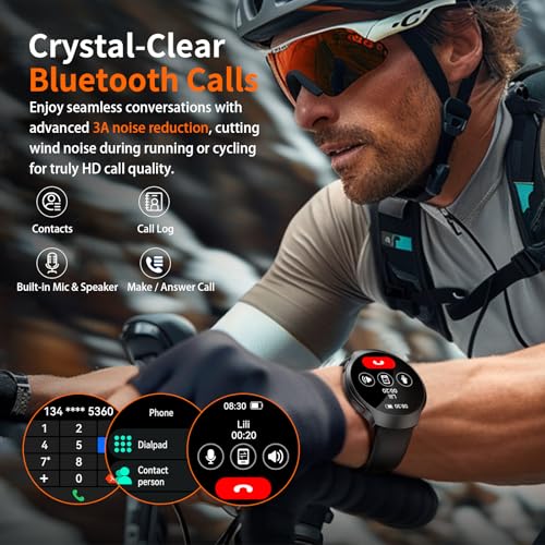 GPS Smart Watch for Men With AI (Answer/Make Call), 1.43" Micro-Spherical AMOLED Smartwatch for Android and iPhone, 150+ S...