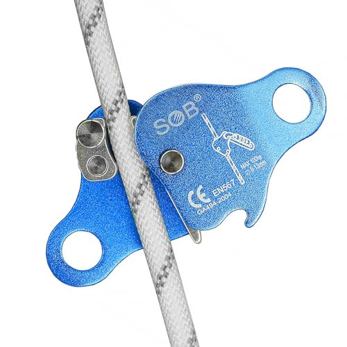 RESQT Climbing Ascender Fall Protection Belay Device - Aluminum Magnesium Alloy Rope Grab Clamp for Rock Climbing, Mountai...