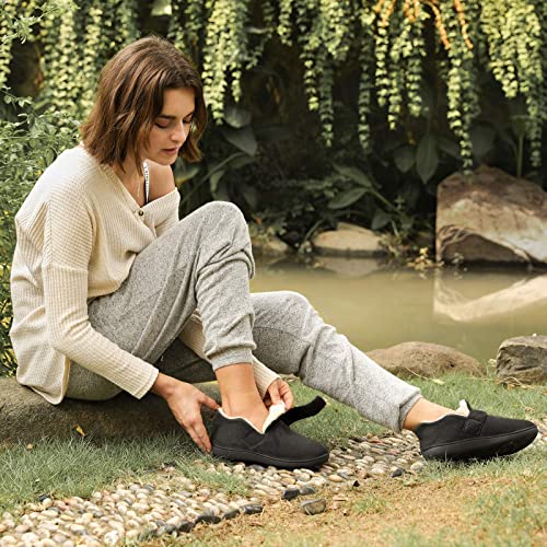 Zizor Women's Adjustable House Shoes Slippers Indoor Outdoor with Memory Foam, Warm Winter Fuzzy Lined Home Slippers
