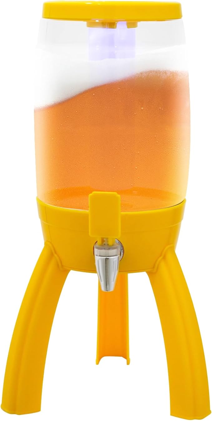 Mimosa Tower,Beer Dispenser With Ice Tube And Spigot,3l / 101.44 Oz Party Drink Dispenser With Led Light For Bar/Party,Bee...