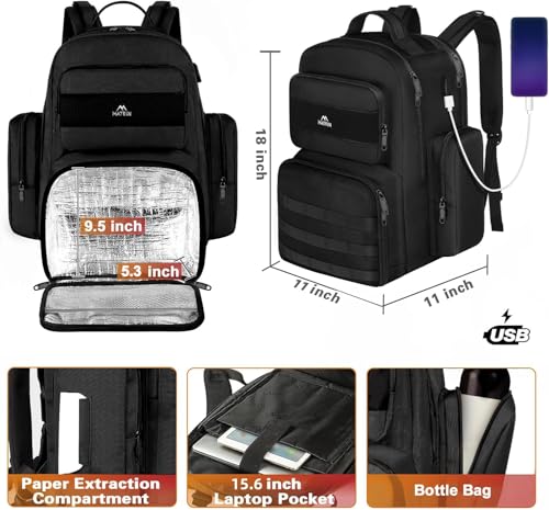 MATEIN Lunch Backpack for Men Work, 15.6 Inch Tactical Backpack with Lunch Compartment, Large Laptop Backpacks with Insula...