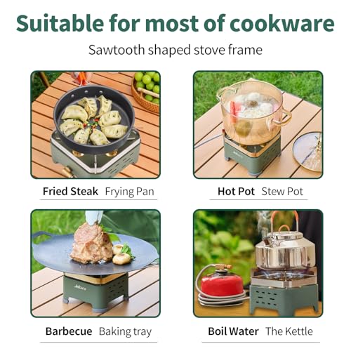 30,000 BTU Camping Stove, Portable Camp Stove Gas Stove,Windproof Small Propane Butane Stove, Stainless Steel, with Carryi...
