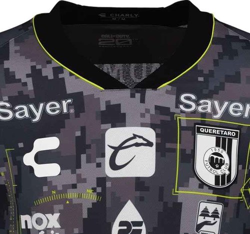 Charly x Call of Duty 23/24 Special Edition Soccer Liga MX Third Jersey Collection - for Fans of Call of Duty and Liga MX! (US, Alpha, Large, Regular, Regular, Queretaro - Gray Oxford)