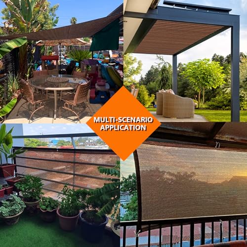 90% 12x15ft Sun Shade Cloth for Outdoor Deck Backyard Patio Garden Pergola Cover Canopy Mocha