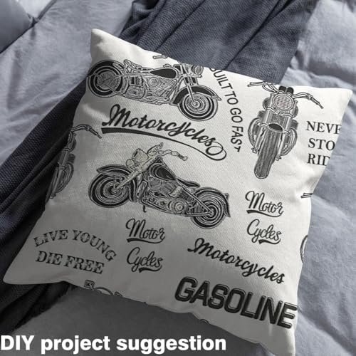 Feelyou Motocross Fabric by The Yard, Extreme Sports Theme Dirt Bike Upholstery Fabric for Chairs, Retro Motorbike Motorcy...
