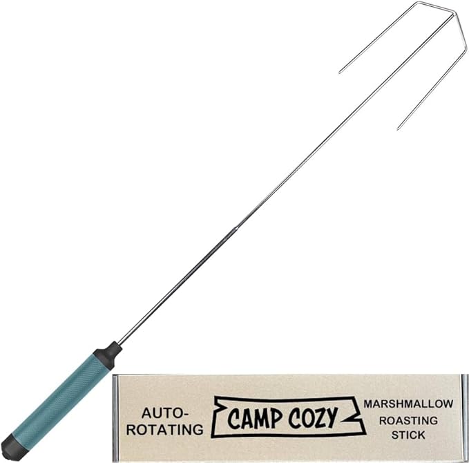 Camp Cozy HotRod Automatic Rotating Hot Dog and Marshmallow Roasting Stick – Premium Campfire Tool for S’mores, BBQ, and C...