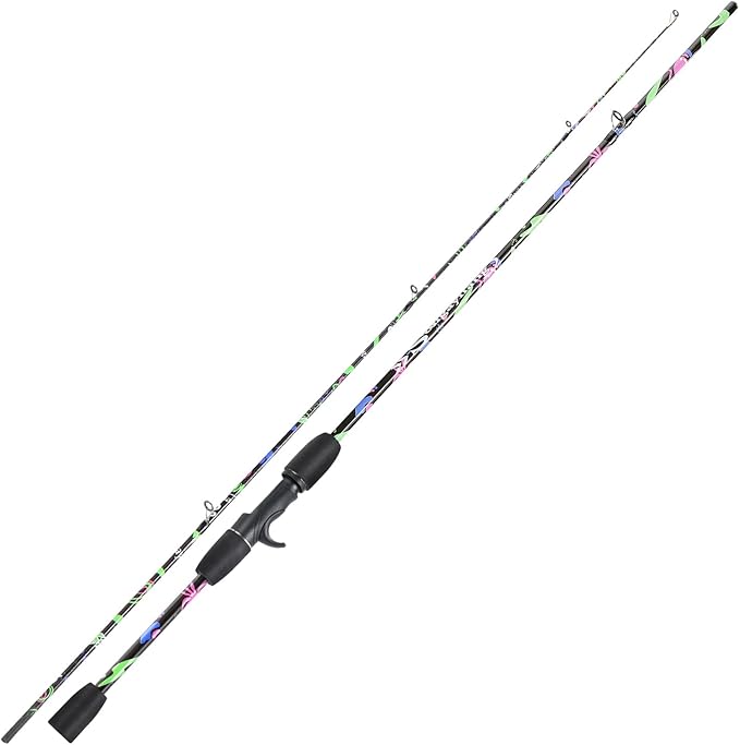 Sougayilang Fishing Rod, 2-Piece Graphite Composite Blank/Fiber Glass Spinning & Casting Rod with EVA Grip, Smooth Transit...