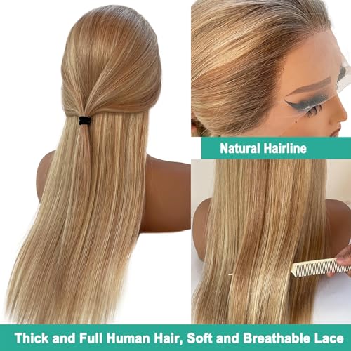 Munx Ombre Ash Blonde Lace Front Wig, 13x4 HD Transparent Lace, 180% Density, Glueless, Human Hair, Medium Size, Women's Wigs