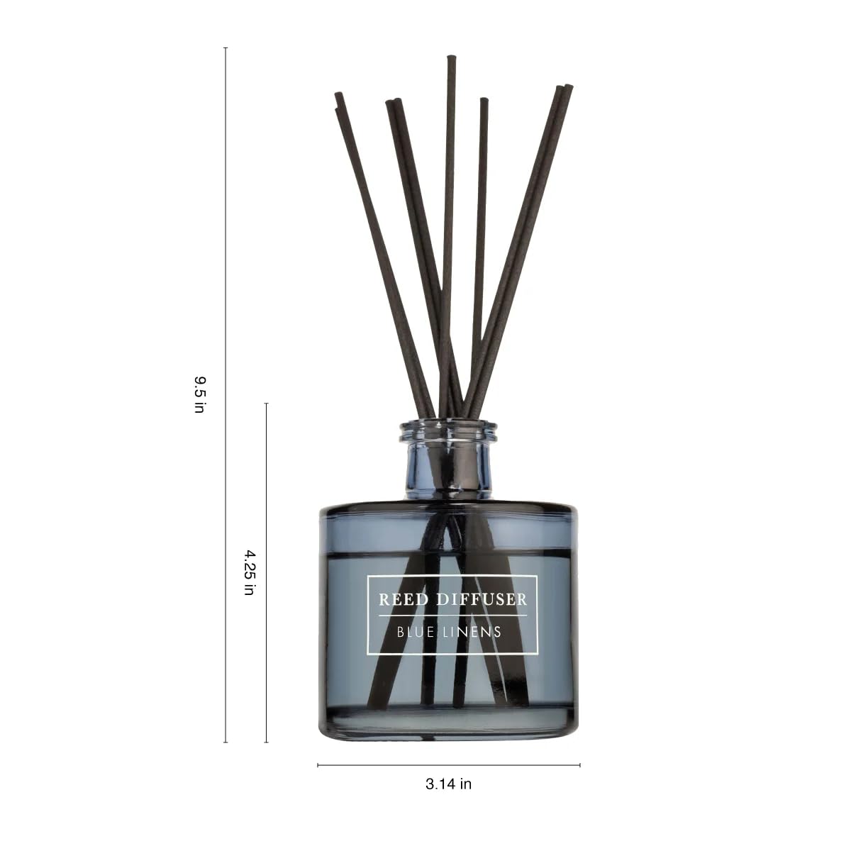 Bellevue Diffuser, 6 fl oz Glass Filled Diffuser, Highly Concentrated Fragrances with Essential Oils, Home Fragrance, Scent:Blue LINENS
