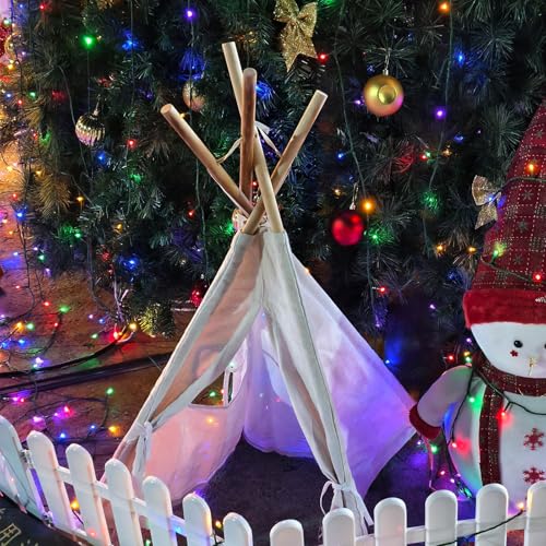 MBJZSL 6 Packs Teepee Tent for Kids with 10ft String Lights, Indoor Play Teepee Tent for Girls & Boys, Foldable Tents for ...