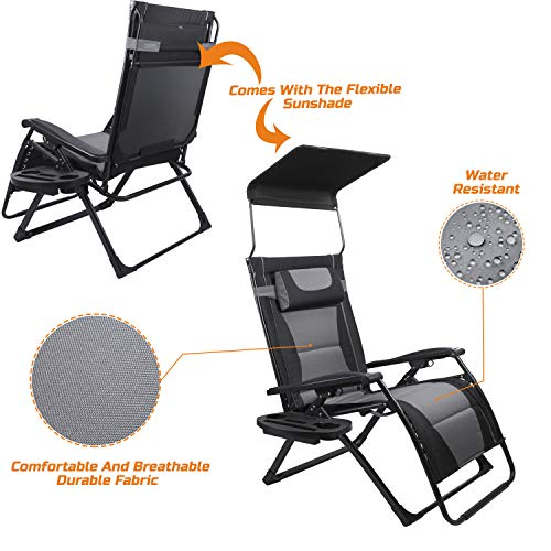 MedTens Heavy Duty Adjustable Reclining Folding Chair Outdoor Indoor Garden Pool Steel Camping Deck Backyard Chairs