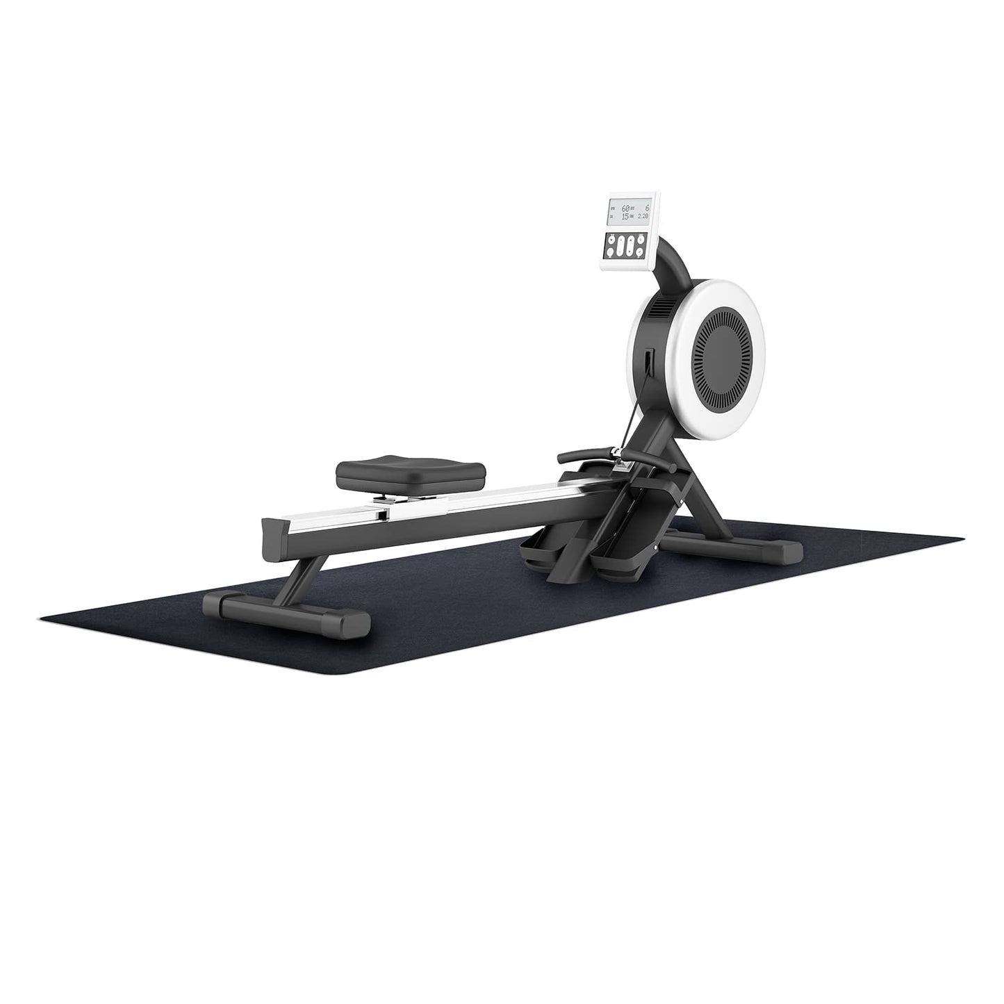 MotionTex Exercise Equipment Mat for Under Rowing Machine, Home Gym Floor Protection, Suitable for Rower, Treadmill, or Elliptical Machine, 30" x 96", Black (8M-110-30C-8)