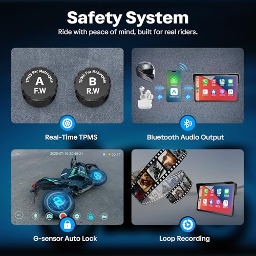 WonVon Motorcycle CarPlay Screen with Android Auto – 7” Waterproof GPS, Pantalla para Moto, Apple CarPlay, Navigation Syst...