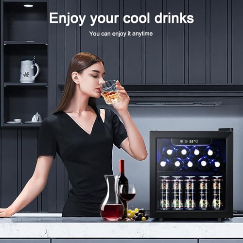 Antarctic Star 12 Bottle 48 Can Beverage Refrigerator Cooler - Mini Fridge Glass Door for Beer Soda Drinks or Wine,Freesta...