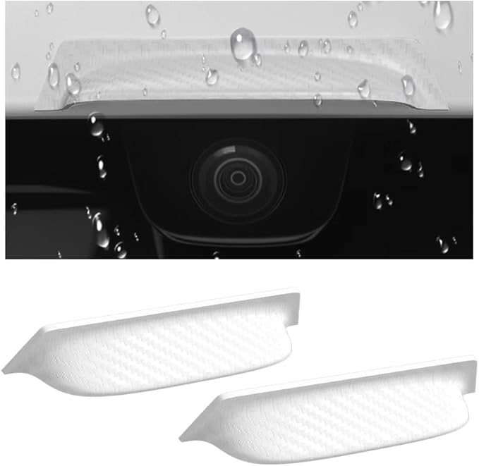 2PCS Backup Camera Rain Shield,Carbon Fiber Backup Camera for Car Anti-Rain Cover for Clear Rear View,Universal Reverse Ca...
