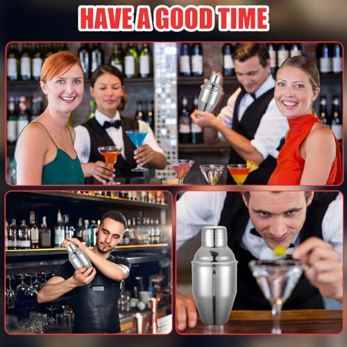 Nitial 9 Pcs Bar Cocktail Shaker Professional Stainless Steel Martini Drink Mixer Built-in Strainer for Bartending No Leak...