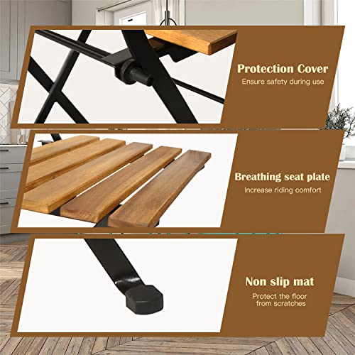 3-Piece Wood Patio Bistro Set Outdoor Furniture Set Bistro Table Set Patio Bistro Set Small Patio Table and Folding Chairs...