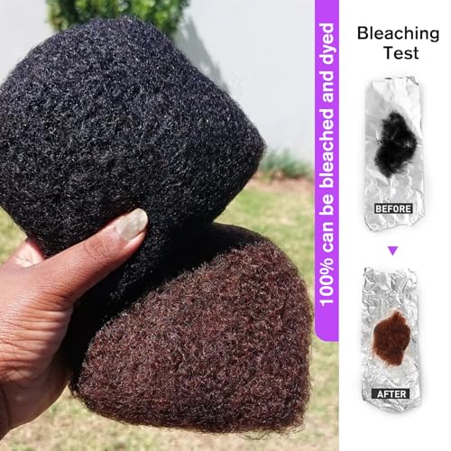 Tight Afro Kinky Bulk Human Hair for Dreadlock Extensions, 100% Human Hair,120Gram 12 Inch 4 Bundles/Pack Natural Black #1B,Repair Extensions,Making Locs or Braids, with Needles and Hairpin